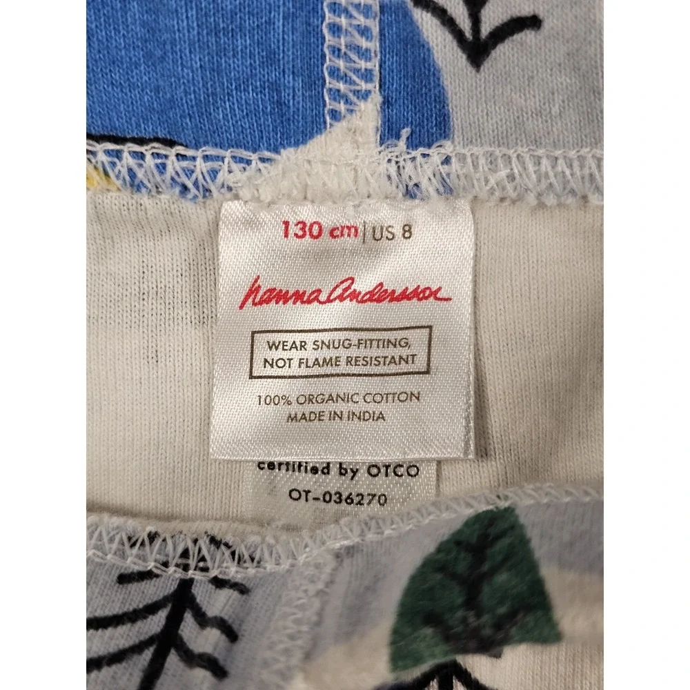 Hanna Andersson Kids Pajama Set 8 Organic Cotton Ski Winter‎ Print Long Sleeve